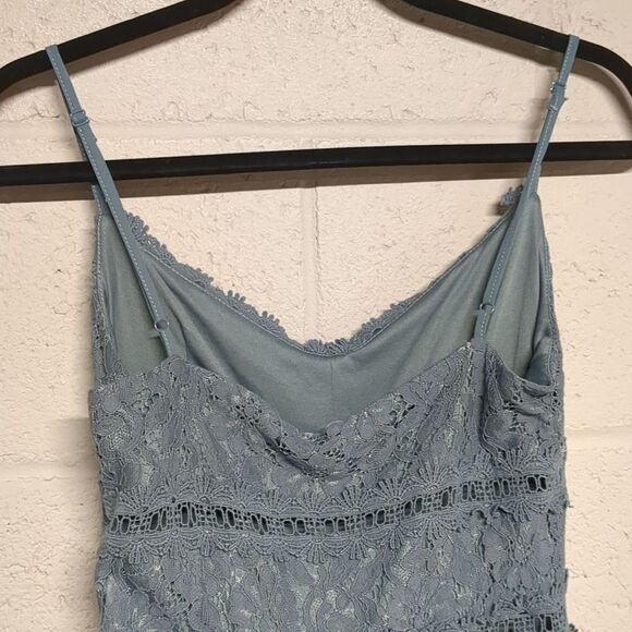 Women's NSR Elegant Blue Lace Midi Dress Size Small - Picture 6 of 7